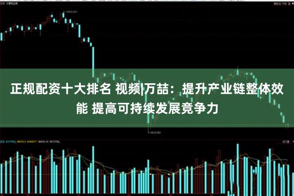 正规配资十大排名 视频|万喆：提升产业链整体效能 提高可持续发展竞争力