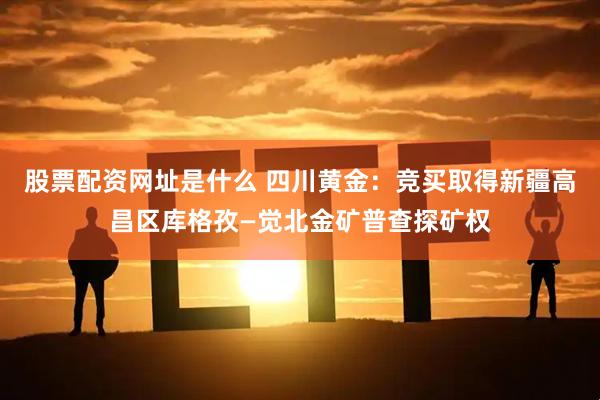 股票配资网址是什么 四川黄金：竞买取得新疆高昌区库格孜—觉北金矿普查探矿权